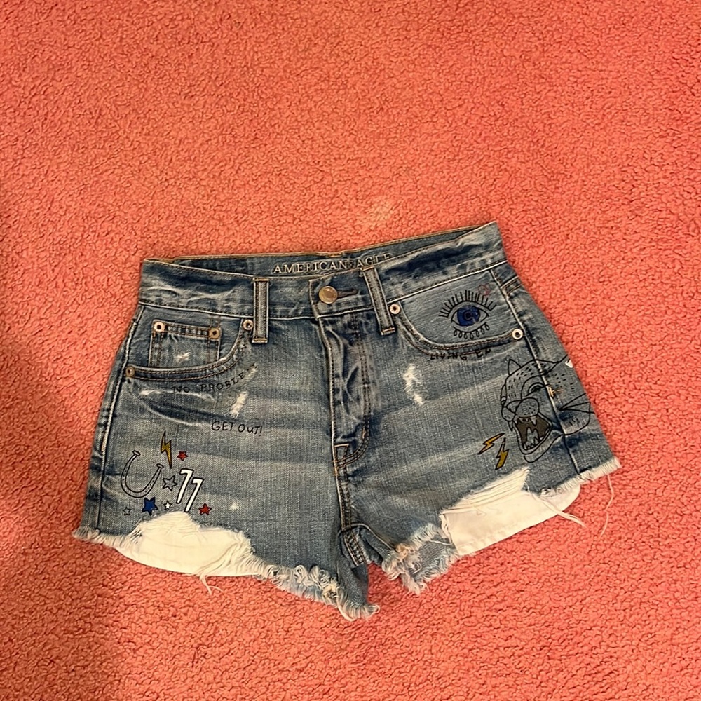 American Eagle Jean Shorts w/ Graphics
